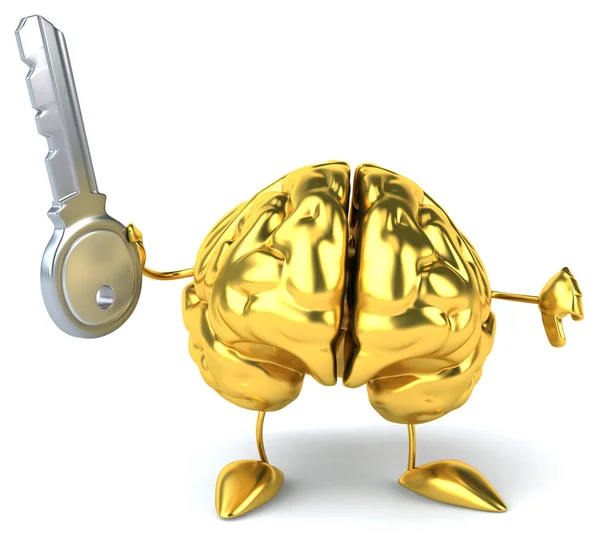 Fun brain with key — Stock Photo, Image