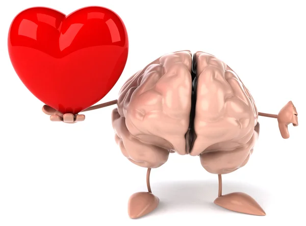 Cerebro divertido con corazón —  Fotos de Stock