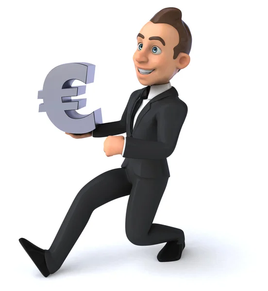 Zábavné podnikatel s symbol měny euro — Stock fotografie