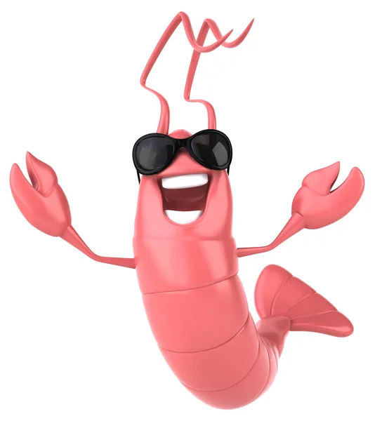 Fun shrimp in sunglasses — Stock Photo, Image