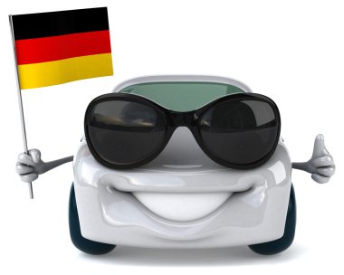 araba bayrak ile eğlenceli