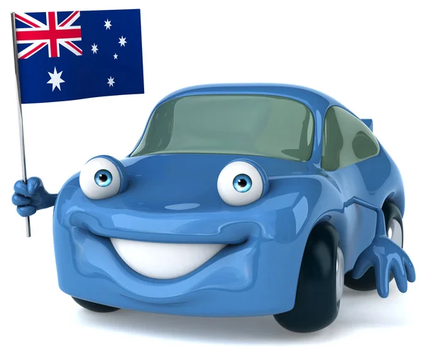 Avustralya bayrağı ile eğlenceli araba — Stok fotoğraf