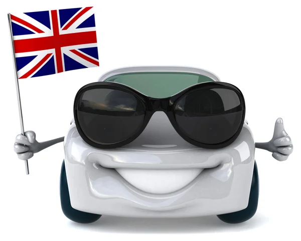 Fun car with flag of England — Stock Photo, Image