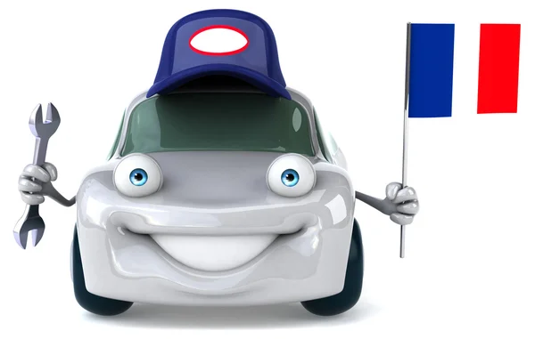 Fun car with flag — Stock Photo, Image