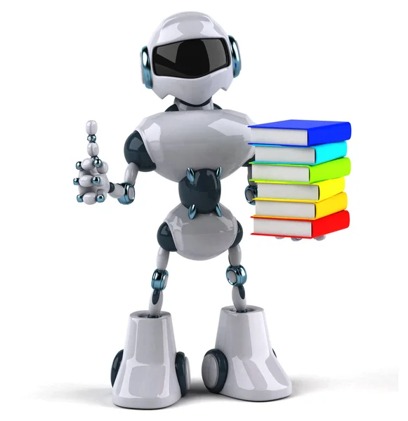 本と漫画のロボット — ストック写真