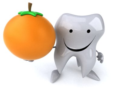 Bir portakal ile eğlenceli diş