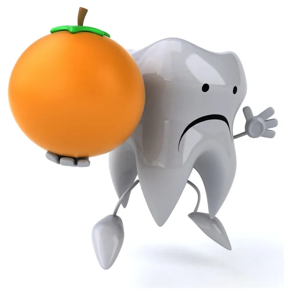 Fun tooth with an orange — Stock Photo, Image