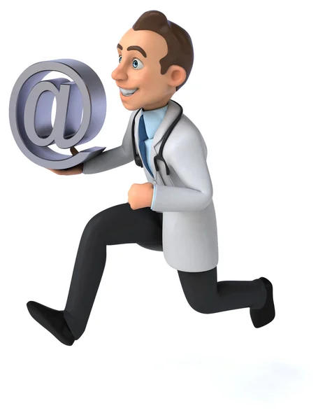 Fun doctor with email sign — Stock Photo, Image