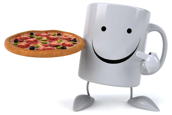 Fun mug with pizza — Stock Photo, Image