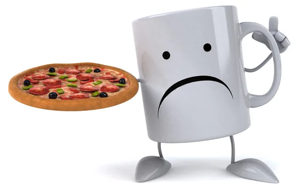 Fun mug with pizza — Stock Photo, Image
