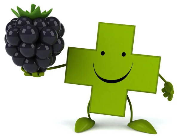 Pharmacy green cross with blackberry — Stock Photo, Image