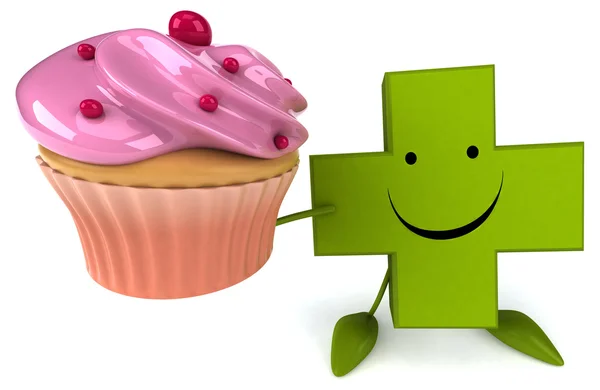 Apotheek cross met cupcake — Stockfoto