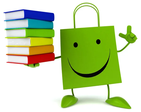 Shopping bag with books — Stock Photo, Image