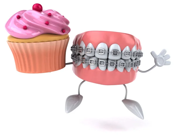 Dents amusantes avec cupcake — Photo