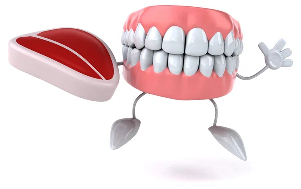 Забавные зубы со стейком — стоковое фото