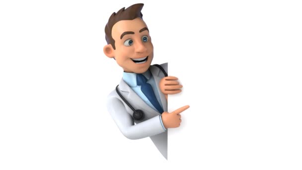 Kul cartooon läkare — Stockvideo