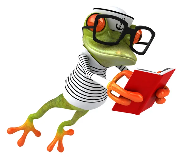 Marynarz zabawa żaba z książki — Zdjęcie stockowe