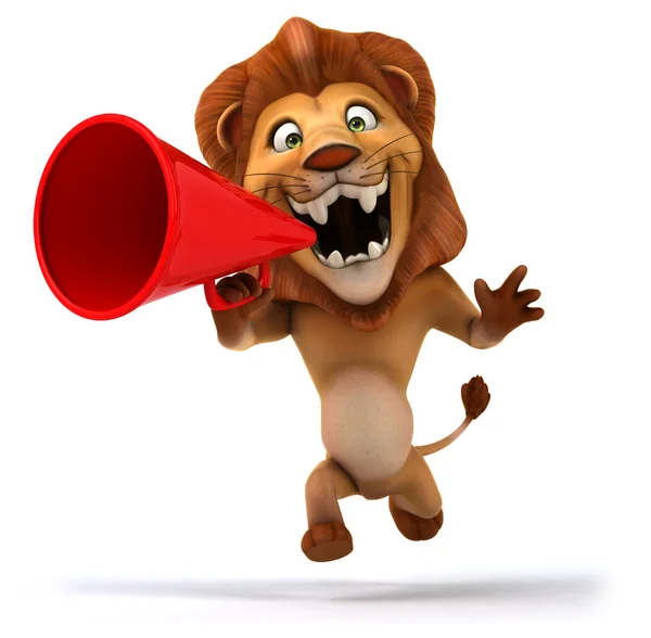 Lejon med högtalare — Stockfoto
