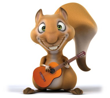Gitar ile eğlenceli sincap