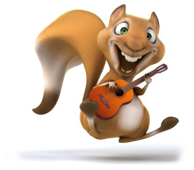 Gitar ile eğlenceli sincap