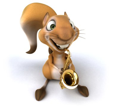 Saksafon ile eğlenceli sincap