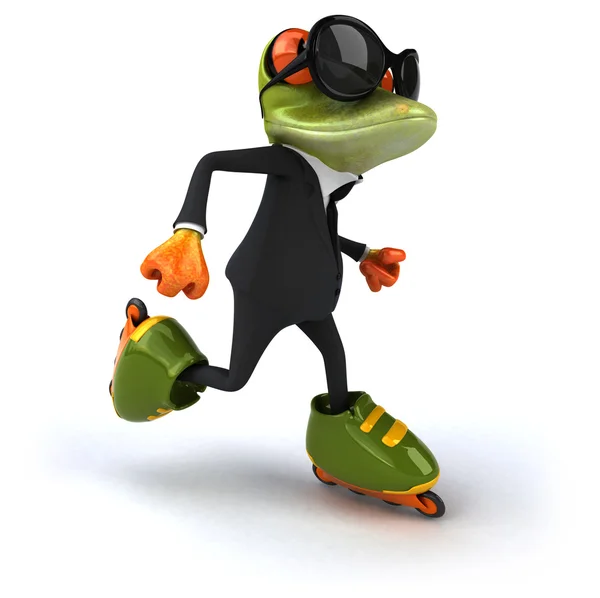 スケートの緑のカエル — ストック写真