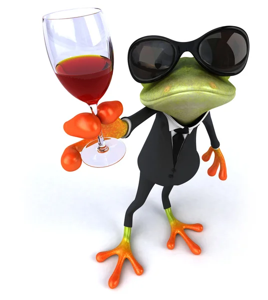 Rana e vino 3d — Foto Stock