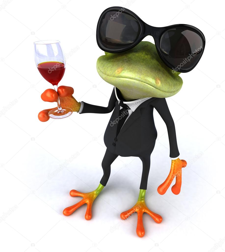 Frog and wine 3D