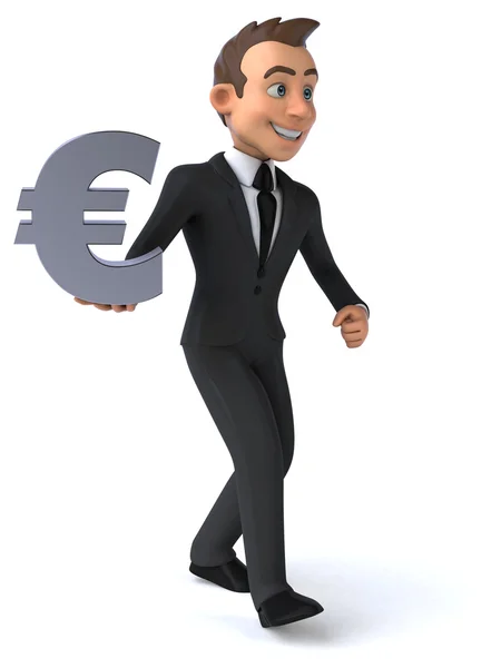 Fun businessman with euro sign — Stock Photo, Image