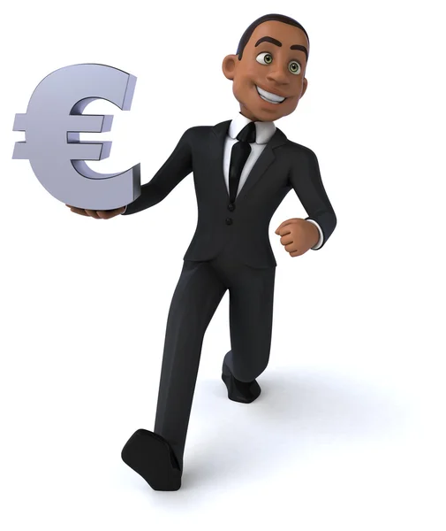 Fun businessman with euro sign — Stock Photo, Image