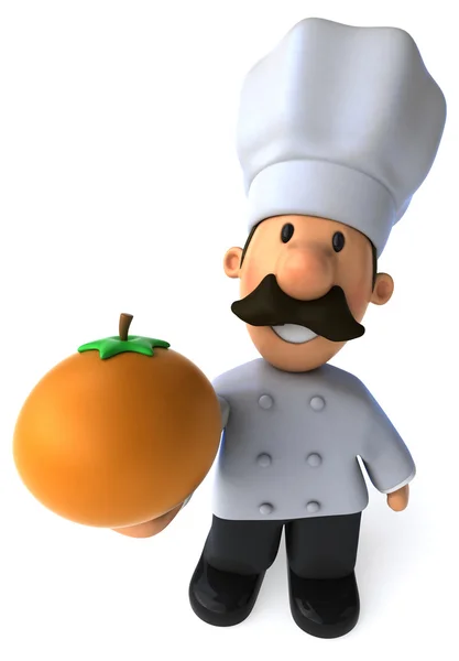 Fun Chef with an orange — Stock Photo, Image