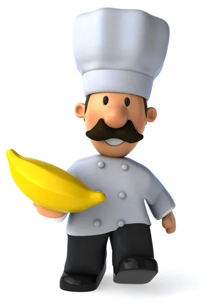Zábava kuchař s banánem — Stock fotografie