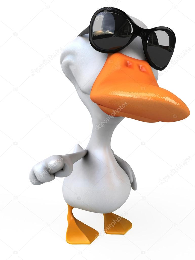 duck with glasses cartoon