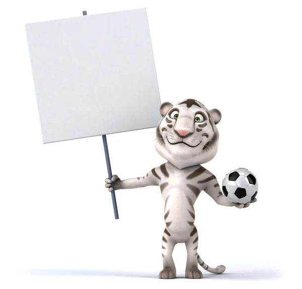 Tiger and football ball — Stock Photo, Image