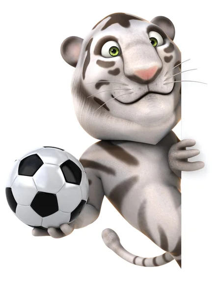 Tigre y pelota de fútbol — Foto de Stock