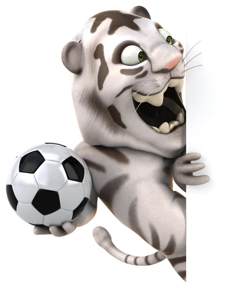 Tygrys i piłka nożna Piłka — Zdjęcie stockowe