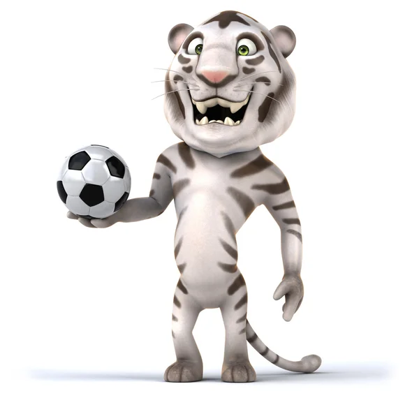 Тигр и футбольный мяч — стоковое фото