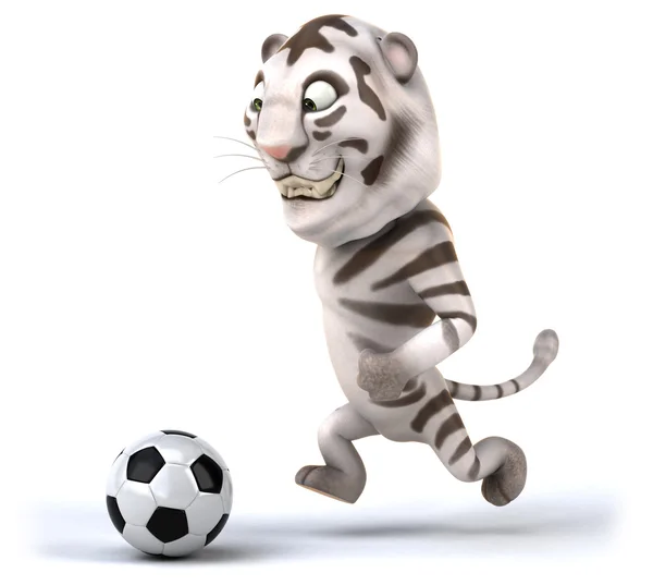 Tigre et ballon de football — Photo