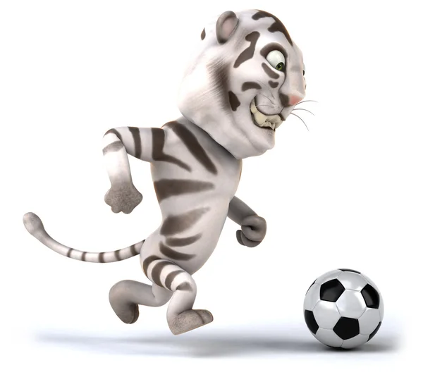 Tiger and football ball — Stock Photo, Image