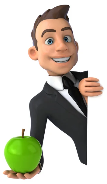 Zakenman met een apple — Stockfoto