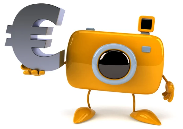 Fun camera with euro sign — Stock Photo, Image