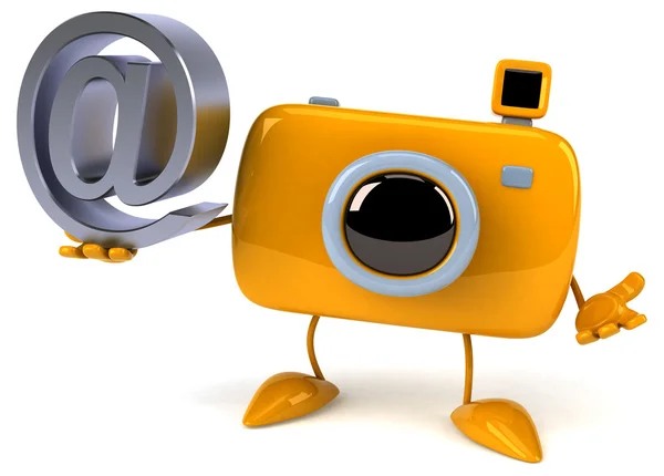 Kul kamera med mail tecken — Stockfoto