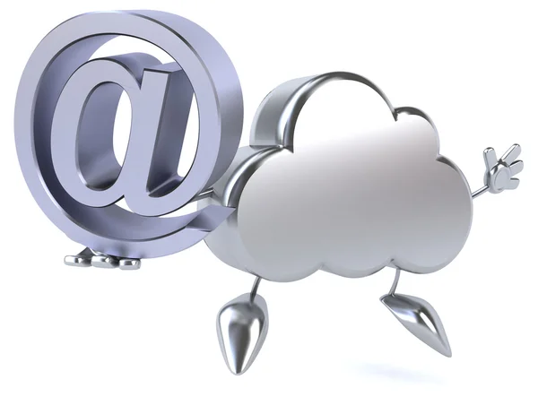 Nube divertida con signo de correo electrónico — Foto de Stock