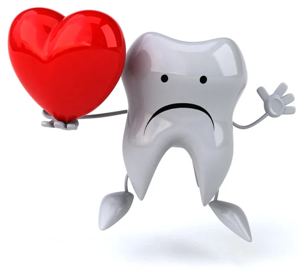 Tooth with heart — Stock Photo, Image