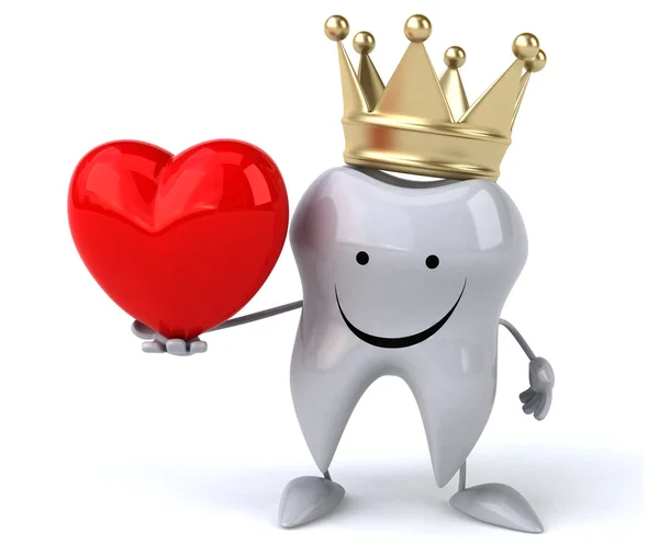 Tooth in crown with heart — Stock Photo, Image