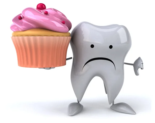 Fun tooth and cupcake — Stock Photo, Image