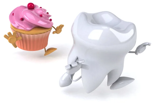 Denti divertenti e cupcake — Foto Stock