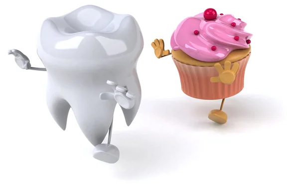 Denti divertenti e cupcake — Foto Stock