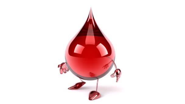 Cartoon Blood drop walking — Stock Video