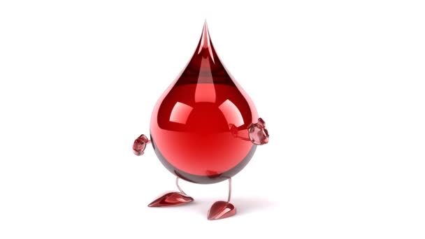 Cartoon Blood drop dance — Stock Video